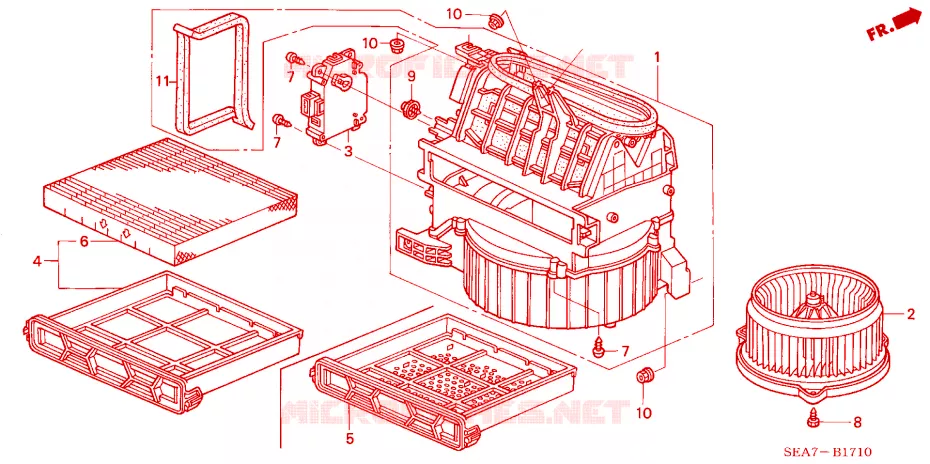 SOFFIATORE RISCALDATORE(LH) Honda  ACCORD 2003 2.0 COMFORT 5 velocità automatico 