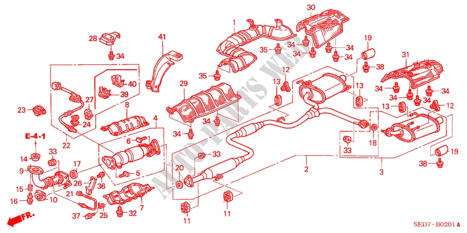 CONDOTTO SCARICO(2.4L) per Honda ACCORD TOURER 2.4 EXECUTIVE 5 Porte 6 velocità manuale 2004