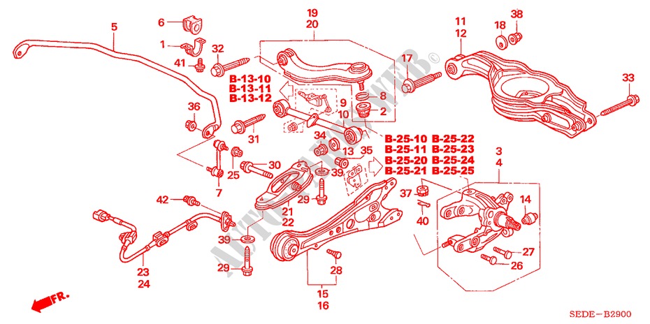 BRACCIO INFERIORE POST. per Honda ACCORD TOURER 2.0 SE 5 Porte 5 velocità manuale 2007