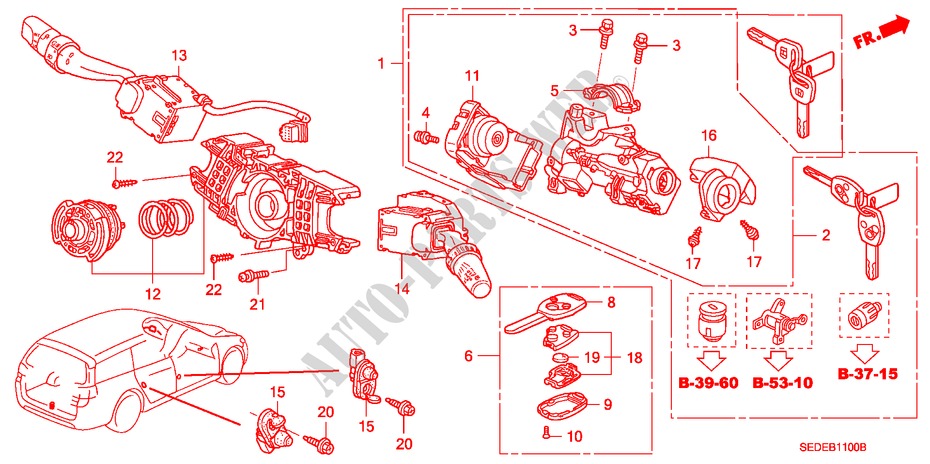 INTERRUTTORE COMBINAZIONE(LH) per Honda ACCORD TOURER 2.0 SPORT 5 Porte 5 velocità manuale 2007