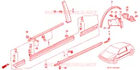 PROTETTORE LATO per Honda CIVIC GL 3 Porte 5 velocità manuale 1988