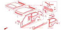 STRUTTURA CORPO(3) per Honda CIVIC GL 3 Porte 5 velocità manuale 1988
