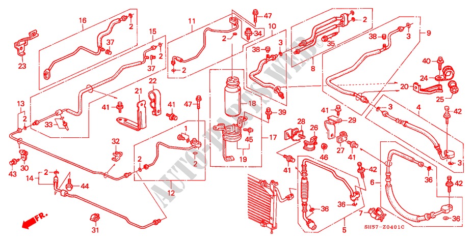 ARIA CONDIZIONATA (TUBI/CONDOTTI)(2) per Honda CIVIC SHUTTLE GL 5 Porte 5 velocità manuale 1991