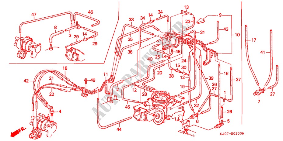 CONDOTTO INSTALLAZIONE/TUBI (E,F,G,S,W) per Honda ACCORD EX 4 Porte 5 velocità manuale 1988