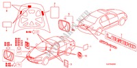 EMBLEME/ETICHETTE CAUZIONE per Honda LEGEND LEGEND 4 Porte 5 velocità automatico 2009