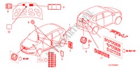 EMBLEME/ETICHETTE CAUZIONE per Honda FR-V 2.2 EX 5 Porte 6 velocità manuale 2009