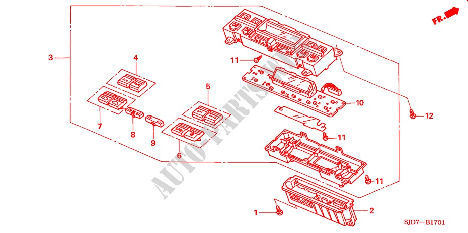 ARIA CONDIZIONATA CONTROLLO(RH) per Honda FR-V 1.8 EX 5 Porte 6 velocità manuale 2009