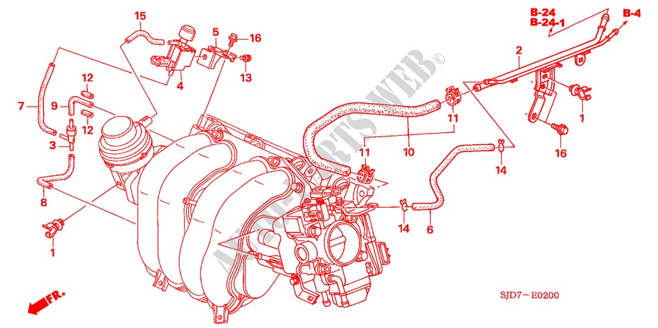 CONDOTTO INSTALLAZIONE/TUBI (2.0L) per Honda FR-V 2.0 SE-S 5 Porte 6 velocità manuale 2006