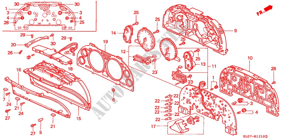 INDICATORE COMBINAZIONE (COMPONENTI) per Honda NSX NSX 2 Porte 5 velocità manuale 1991