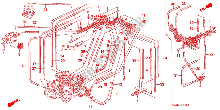 CONDOTTO INSTALLAZIONE/TUBI(2) per Honda ACCORD DX 4 Porte 5 velocità manuale 1993