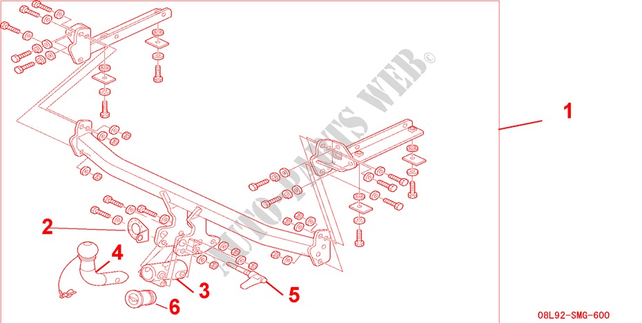 DETACHABLE TRAILER HITCH per Honda CIVIC 1.4 SPORT 5 Porte 6 velocità manuale 2008