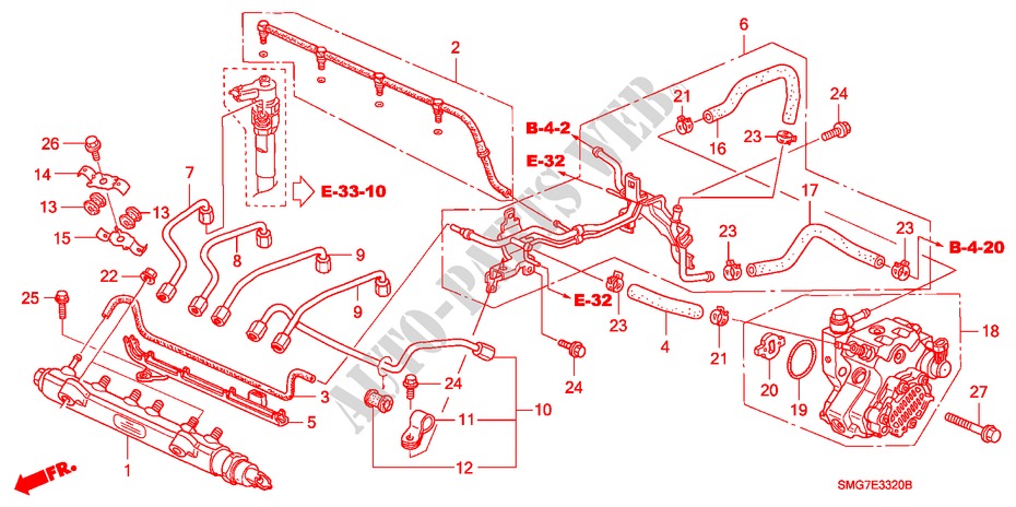 RINGHIERA COMBUSTIBILE/POMPA ALTA PRESSIONE(DIESEL) per Honda CIVIC 2.2 S 5 Porte 6 velocità manuale 2008