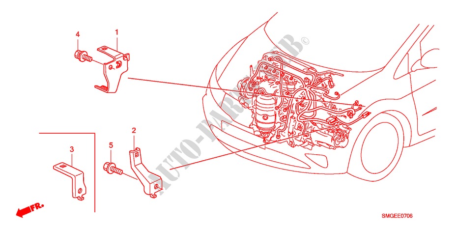 TIRANTE CABLAGGIO FILO MOTORE(1.8L) per Honda CIVIC 1.8 EX 5 Porte 5 velocità automatico 2009