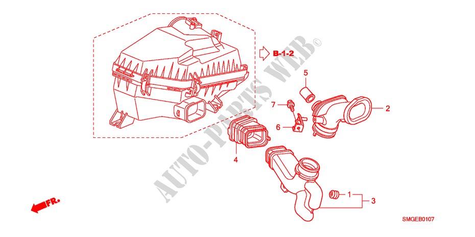 TUBO IMMISSIONE ARIA(DIESEL) per Honda CIVIC 2.2 ES 5 Porte 6 velocità manuale 2010