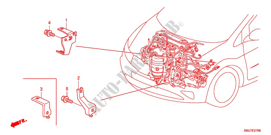 TIRANTE CABLAGGIO FILO MOTORE(1.8L) per Honda CIVIC 1.8S 5 Porte 5 velocità automatico 2011