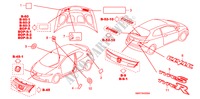 EMBLEME/ETICHETTE CAUZIONE per Honda CIVIC 1.8 TYPE S 3 Porte cambioautomatico 2009