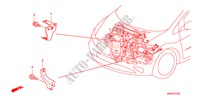 TIRANTE CABLAGGIO FILO MOTORE(1.4L) (1.8L) (2.0L) per Honda CIVIC 1.8 TYPE S 3 Porte cambioautomatico 2009