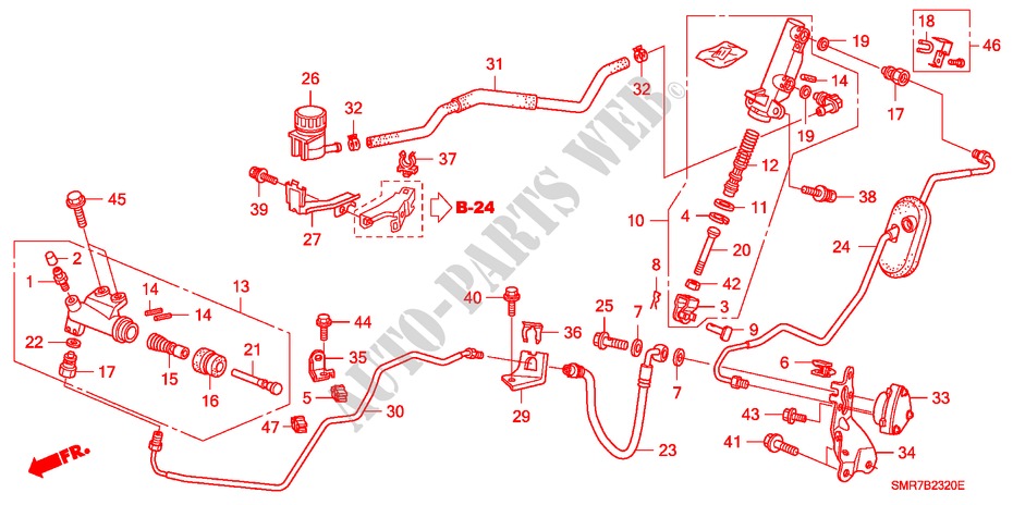CILINDRO MAESTRO INNESTO (LH) (1.4L) (1.8L) per Honda CIVIC 1.8 TYPE S 3 Porte 6 velocità manuale 2007