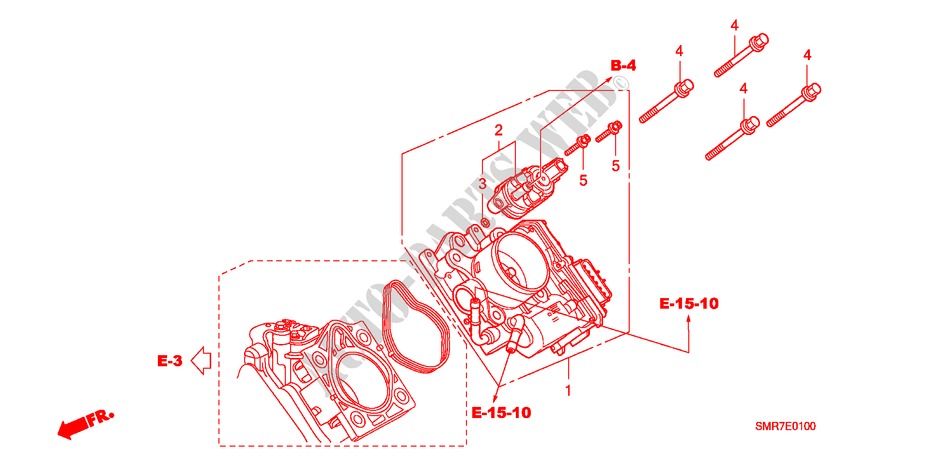 CORPO VALVOLA IMMISSIONE(1.8L) per Honda CIVIC 1.8 TYPE S 3 Porte 6 velocità manuale 2007