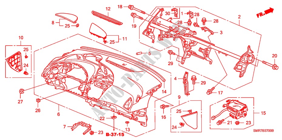 PANNELLO STRUMENTI(LH) per Honda CIVIC 2.0 TYPE R 3 Porte 6 velocità manuale 2007
