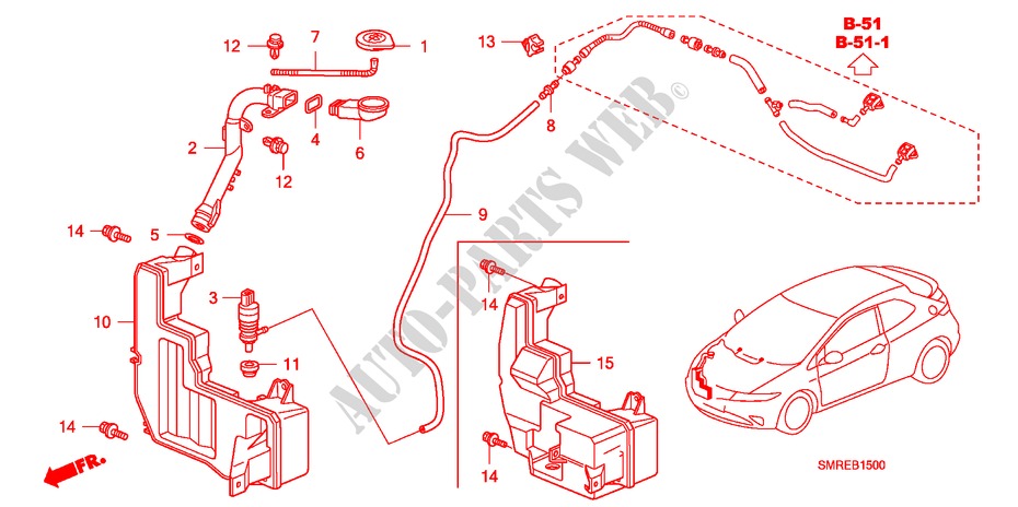 LAVATORE PARAVENTO per Honda CIVIC 2.0 TYPE-R 3 Porte 6 velocità manuale 2011