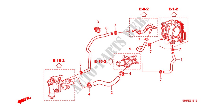 TUBO ACQUA(1.4L) per Honda CIVIC 1.4 TYPE-S    PLUS 3 Porte 6 velocità manuale 2011