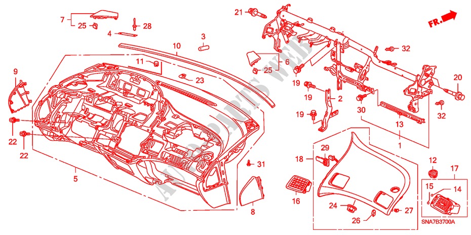PANNELLO STRUMENTI(LH) per Honda CIVIC LXI 4 Porte 5 velocità manuale 2006