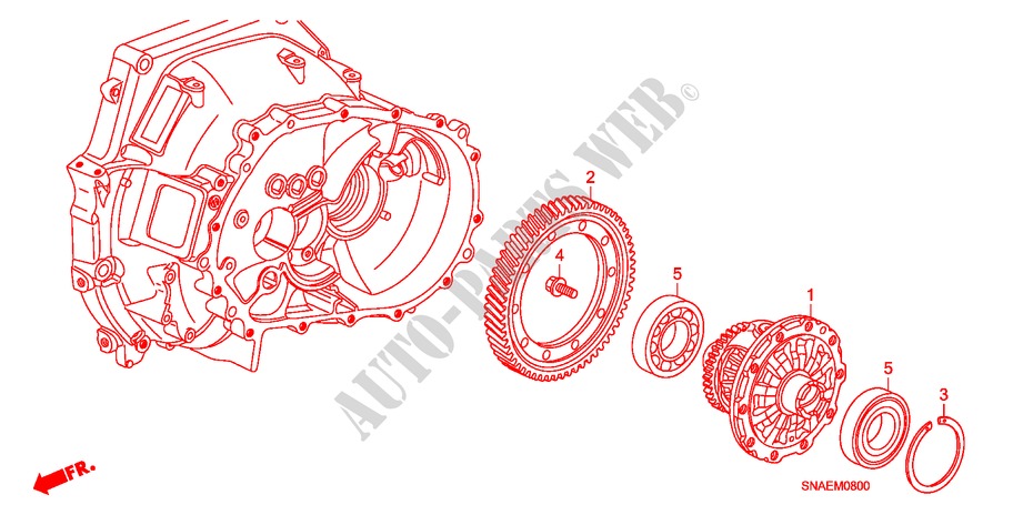 DIFFERENZIALE per Honda CIVIC VTI 4 Porte 5 velocità manuale 2009