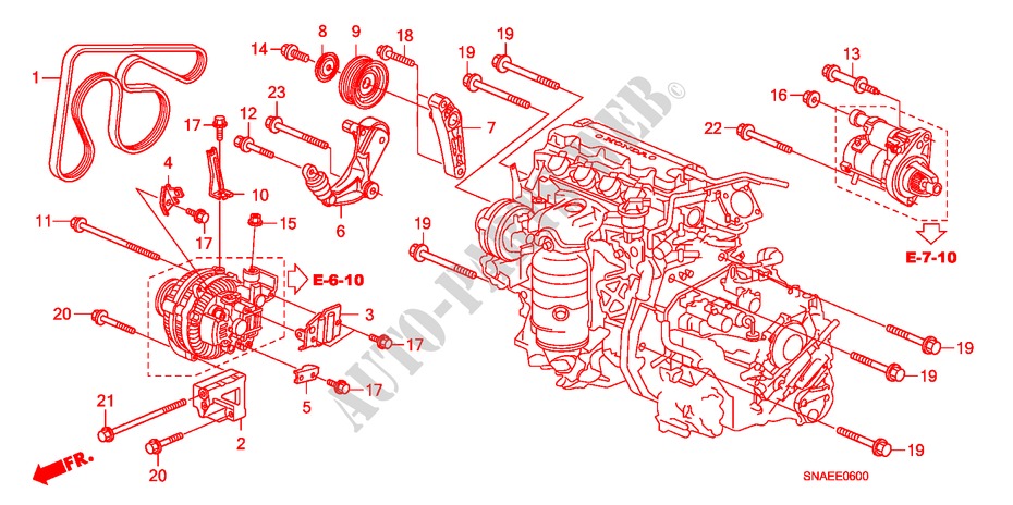 MENSOLA ALTERNATORE/ TENSIONE per Honda CIVIC 1.8 ES 4 Porte 6 velocità manuale 2008