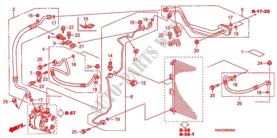 ARIA CONDIZIONATA(TUBI/CONDOTTI)(LH) per Honda CIVIC 1.8 LSSP 4 Porte 5 velocità automatico 2011