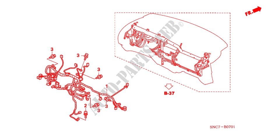 BARDATURA FILO(LH)(2) per Honda CIVIC HYBRID MX 4 Porte pieno automatica 2011