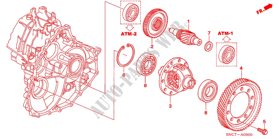 DIFFERENZIALE per Honda CIVIC HYBRID MX       ALCANTARA 4 Porte pieno automatica 2011