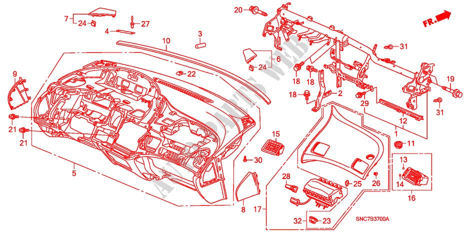 PANNELLO STRUMENTI(LH) per Honda CIVIC HYBRID MX 4 Porte pieno automatica 2011