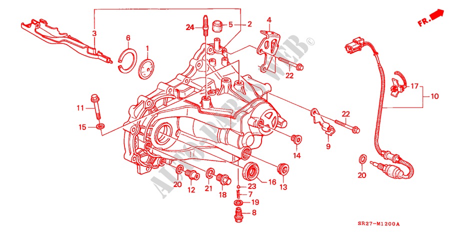 ALLOGGIO TRASMISSIONE (DOHC) per Honda CIVIC CRX VTI 2 Porte 5 velocità manuale 1993