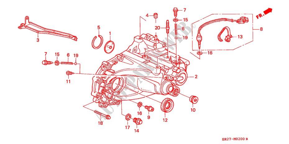 ALLOGGIO TRASMISSIONE (SOHC) per Honda CIVIC CRX ESI 2 Porte 5 velocità manuale 1997