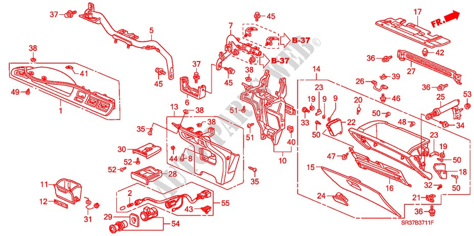 ABBELLIMENTO STRUMENTI(LH)(2) per Honda CIVIC DX 3 Porte 5 velocità manuale 1995