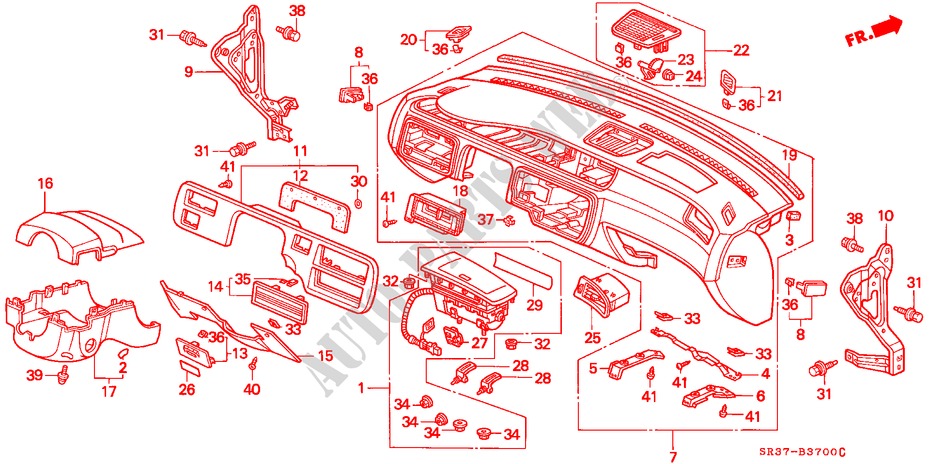 PANNELLO STRUMENTI(LH) per Honda CIVIC DXI 3 Porte 5 velocità manuale 1993