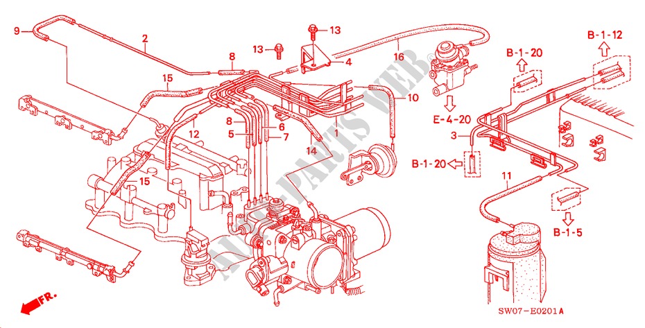 CONDOTTO INSTALLAZIONE/TUBI (3.2L) per Honda NSX NSX-T 2 Porte 6 velocità manuale 2001