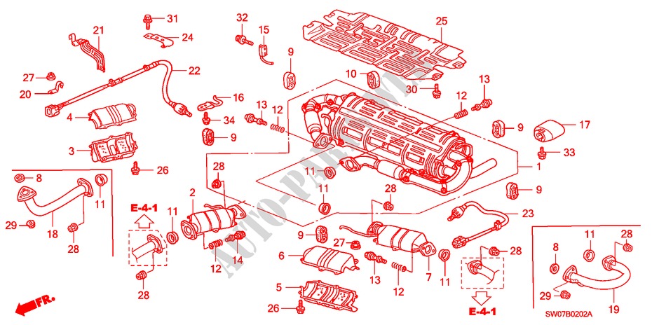 CONDOTTO SCARICO(3) per Honda NSX NSX 2 Porte 6 velocità manuale 2001