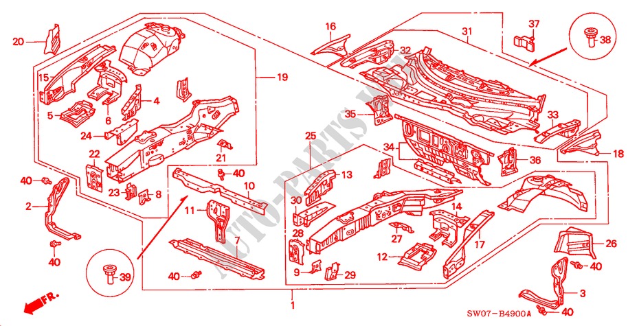PARATIA ANTERIORE per Honda NSX NSX-T 2 Porte 6 velocità manuale 2001
