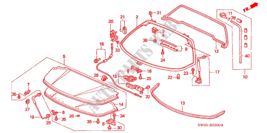 BOCCAPORTO POSTERIORE/MOTORE COPERCHIO MANUTENZIONE(NSX) per Honda NSX NSX 2 Porte 6 velocità manuale 2002