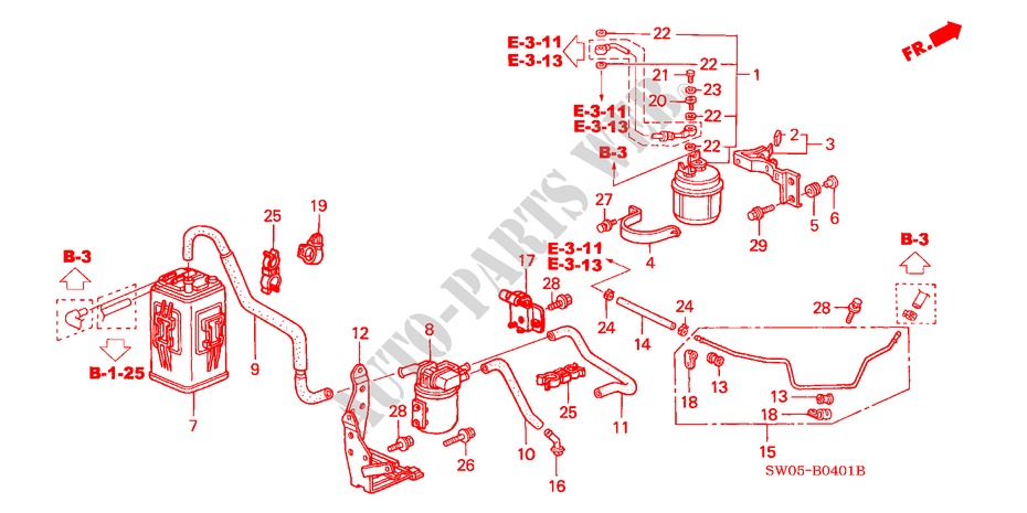 CANISTRO/SCOLO COMBUSTIBILE (2) per Honda NSX NSX-T 2 Porte 6 velocità manuale 2002