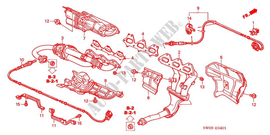 MOLTEPLICE SCARICO(3.2L) per Honda NSX NSX 2 Porte 6 velocità manuale 2004
