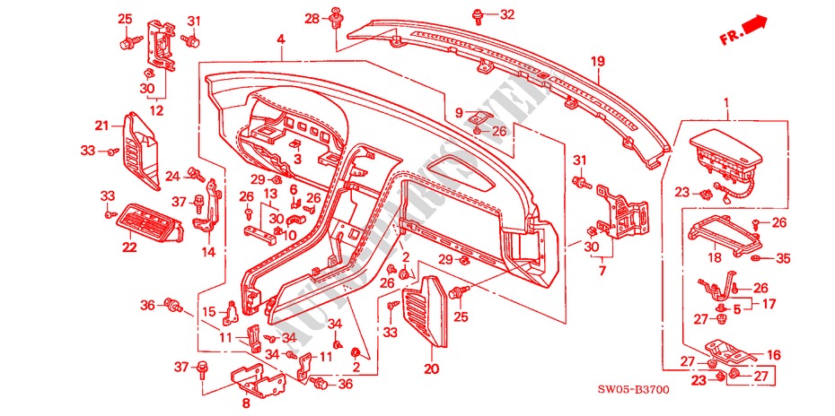 PANNELLO STRUMENTI(LH) per Honda NSX NSX 2 Porte 6 velocità manuale 2004