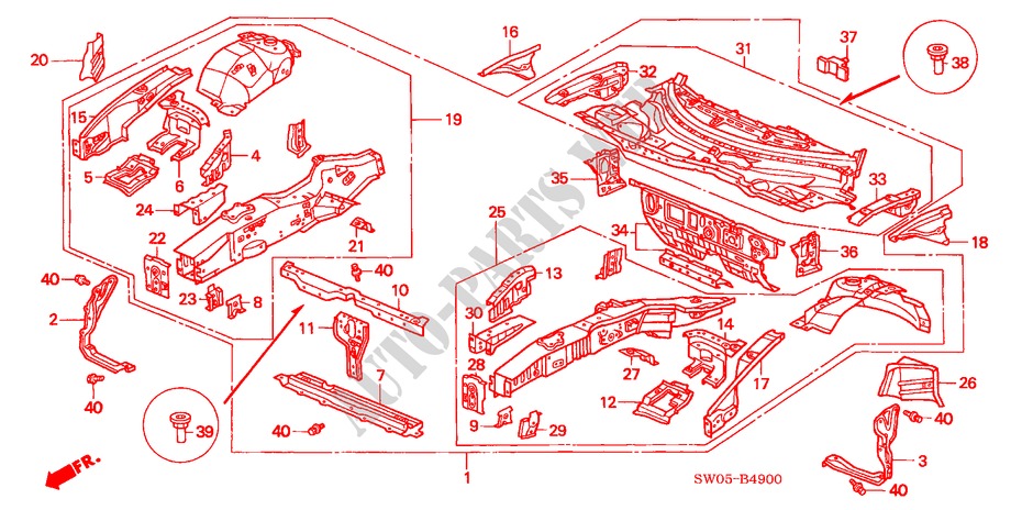 PARATIA ANTERIORE per Honda NSX NSX 2 Porte 6 velocità manuale 2004