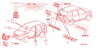 EMBLEME/ETICHETTE CAUZIONE per Honda CR-V RVSI 5 Porte 6 velocità manuale 2008