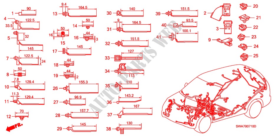 CINGHIA BARDATURA/STAFFA(LH)(1) per Honda CR-V DIESEL 2.2 ELEGANCE/SPORT 5 Porte 6 velocità manuale 2008