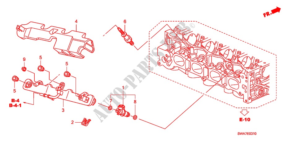 INIETTORE COMBUSTIBILE(2.0L) per Honda CR-V RVSI 5 Porte 6 velocità manuale 2008