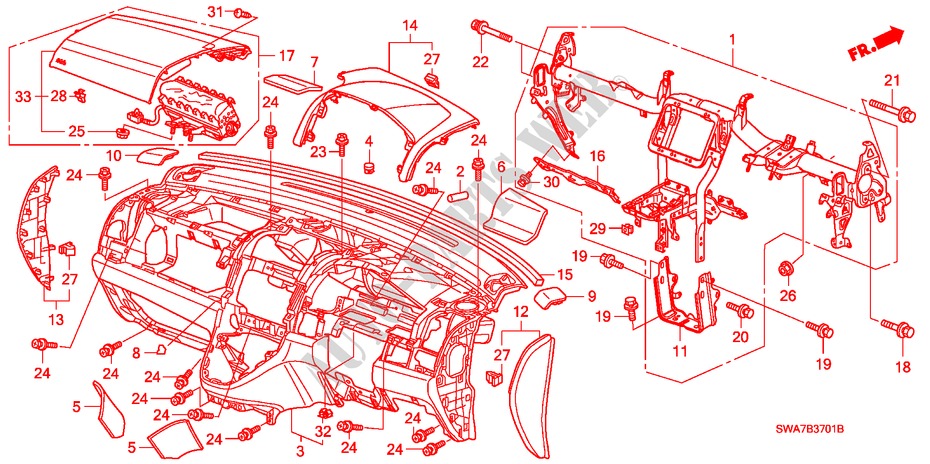 PANNELLO STRUMENTI(RH) per Honda CR-V EX 5 Porte 5 velocità automatico 2007