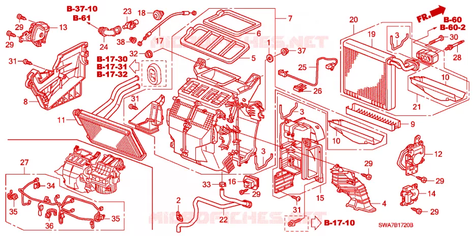 UNITA RISCALDATORE(LH) Honda  CRV 2007 RVI 5 velocità automatico 